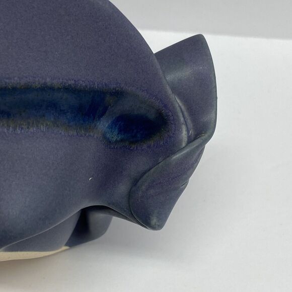 Hilborn Pottery Pinch Pot Vessel Periwinkle Purple Blue Signed Hand Crafted - Picture 7 of 12